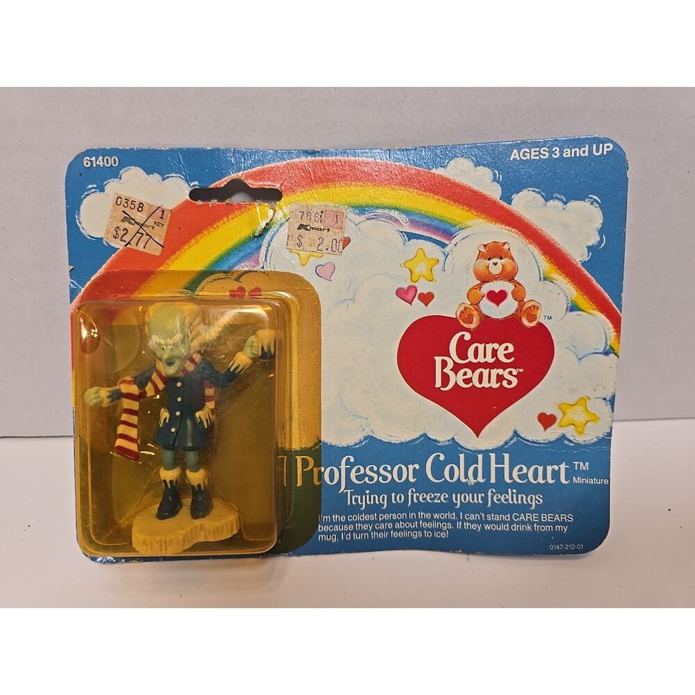 1982 VTG Professor Cold Heart Trying To Freeze Your Feelings Care Bears NOS
